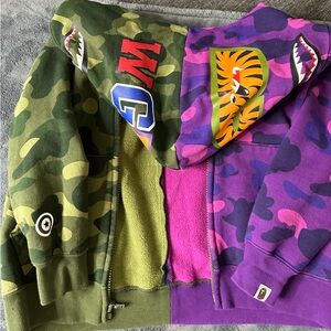 Boys Bape hoodie size 130 (5-6) two sided colors